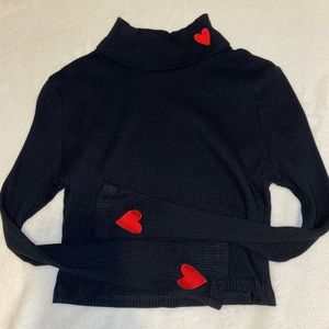 SHEIN Crop Top Turtleneck with Hearts